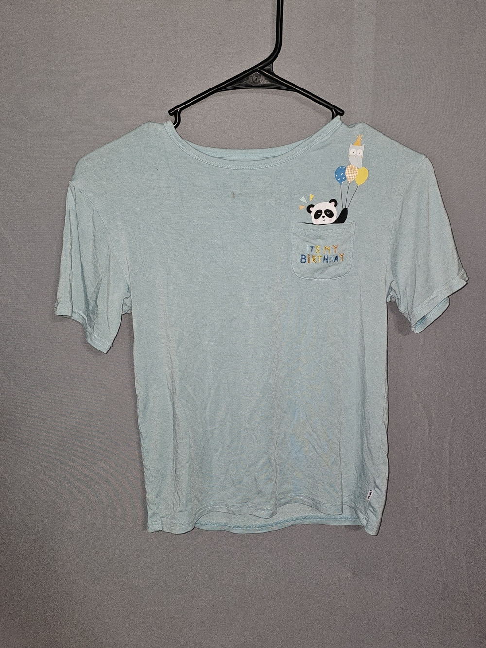Little Sleepies Light Blue Short Sleeve Tee with Its My Birthday.
